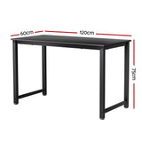 Artiss Computer Desk Home Office Study Table Black 120CM MET-DESK-120-BK