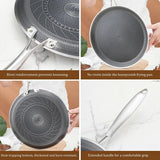 30cm Stainless Steel Crepe Pan Non-Stick Pan Honeycomb Coating Frying Pan Pizza6299 V201-W13885168