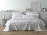 Bianca Cassiano White Polyester Jacquard Coverlet Set Super King V442-BCA-COVERLETS-CASSIANO-WHITE-SK
