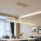 BAMDECOR A122 Nordic Long Dual Linear Dimmable Acrylic Kitchen Dining Table Pendant Light Minimalist V255-BAM-A122-COFFEE-1.2M