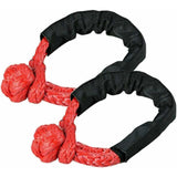 2 pcs Soft Shackle Tow ROpes For Truck Atv Marine, One-Piece Outdoor Recovery Straps, Red V1188-MS-227-1010