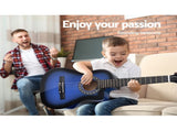 Alpha 34 Inch Classical Guitar Wooden Body Nylon String w/ Stand Beignner Blue GUITAR-D-34-BLUE-CAPO