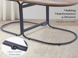 3 Piece Set Coffee Table & Ottoman Wood Side End Table Industrial - Black V274-FT-ST03-BK