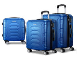 Wanderlite 3Set 20-24-28 Inch with TSA Lock Spinner Carry On Hard Shell Travel Suitcase LUG-ABS-BOS-3SET-BU