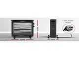 Devanti 2200W Infrared Heater Radiant Heaters IH-B21-BK