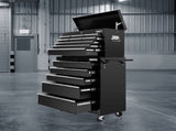 Giantz 14 Drawer Tool Box Cabinet Chest Mechanic Garage Storage Trolley Black TB-14DR-CH-RO-BK
