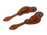 1 Pair Spur Strap Western Retro Horse Spur Strap with Buckle for Horse Training Protective Equipment V1294-YM0521-3111220311611