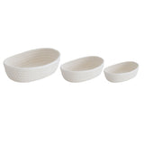3 Pcs Desktop Storage Basket Oval Organizer Container Cotton Rope Hand Woven for Makeup Snacks White V1294-YM0626-3117220295311