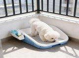 Dog Toilet with Drawer - Potty Box for Small Medium Dogs, Plastic Litter Tray with Low Entry, Easy V1366-AZ2-W-16055