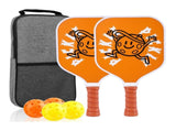Fiberglass Pickleball Paddle Set of 2 with 4 Balls and Carry Bag 185g Single Paddle Weight V888-ELOSUNG18532