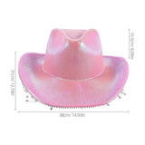 Pink Cowgirl Hat with Rhinestones and Fringe for Party Decorations V1369-AZ3-W-19212