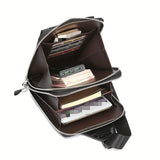 Black Gray Men'S Chest Bag Crocodile Embossed Bag Travel Bag Men Adjustable Strap Bag V1347-127-GRA-69936
