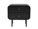 Artiss Bedside Table 2 Drawers Side End Table Nightstand Black FUR-Z-BS-04-BK