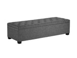 Storage Ottoman Bench, Button-Tufted End of Bed Bench with Side Bags, Flip-up Upholstered Storage V952-BYWSZYXTK404GT90L001V0