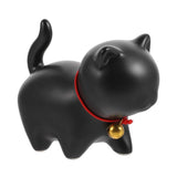 Ceramic Cat Figurine, Black Home and Office Adornment, Compact Size, Realistic Appearance V1369-AZ3-W-18335