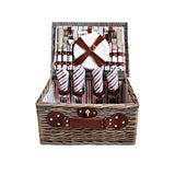 Alfresco 4 Person Picnic Basket Set Insulated Blanket Bag PICNIC-4PPL-STRIPE-BUPK