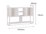 Artiss Floating Wall Shelf 6 Hooks Wall Mounted Storage Cubby Rack 73.5x74CM White FUR-U-WALL-01-WH