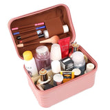 Silver Durable Hard Shell Makeup Travel Case - Large Capacity Portable Cosmetic Organizer Box with V888-ELOSUNG27478