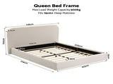 Artiss Queen Bed Frame with Boucl Headboard, USB-C Charging & Night Lights BFRAME-H-MUSE-Q-WH-ABC