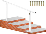 Outdoor Stair Railing Kit, 5 FT Handrails 0-5 Steps, Adjustable Angle White Aluminum Stair Hand Rail V952-SNLZSLZYGL5FTPDUBV0