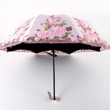 Vintage Lace UV Sun Parasol Folding 3D Flower Embroidery Umbrella Lace embroidered umbrella for both V1366-AZ2-W-03220