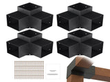 Pergola Bracket Kit 152x152mm, 4pcs 3-Way Heavy Duty Corner Bracket Woodworks DIY Post Base Kit, V952-LPJJST4PCS6XOAPMSV0