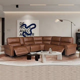 Havana 6 Seater Genuine Leather Recliner Sofa Power Slide Chaise Zero Gravity Mechanism V43-SOF-HVNA