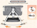 3-in-1 Adjustable Height Baby Bassinet Crib with Mosquito Net and Storage Basket in Grey V178-59240
