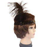 6x 1920s FLAPPER HEADBAND Headpiece Feather Sequin Charleston Costume Party BULK - Black V563-BR-6FLAPPERHDBND-BLK