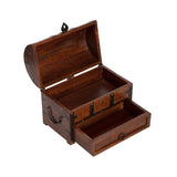 Handcrafted Treasure Chest Box w Drawer 30cm V637-59079CHS