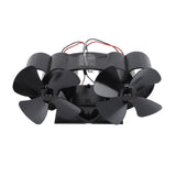 Stove Fan Heat Powered Aluminum Alloy 4 Blades Dual Head Fireplace Fan for Replacement Black V1294-YM0706-3114230125511