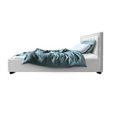 Artiss Bed Frame King Single Size Gas Lift White TIYO BFRAME-F-TIYO-KS-WH-ABC