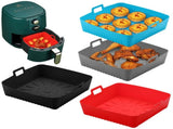 4Pcs 9 inch Fryer Silicone Liners, Square Fryer Liner for 6-9 QT Fryer,Reusable Large V1370-AZ4-00724