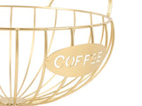 Coffee Pod Holder Iron Coffee Capsule Basket Bar Counter Organizer for Kitchen Office Desktop Gold V1294-YM0901-3118240264411