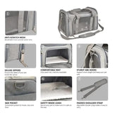 XL Blue Portable Foldable Pet Carrier Bag - Large Capacity Travel Carrier for 2 Small Pets, V888-ELOSUNG13139
