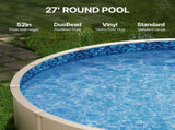 27-ft Round Above Ground Pool Liner, Unibead Pool Liners, Standard Gauge, 52inch Wall Height, V952-YCNCROUND27FS7V0CV0
