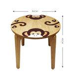 Hand Carved Children's Table Wooden MONKEY Theme V277-HCCTWMT