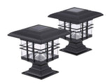 Tomshine 0.2 W 2 Pack Solar Powered LED Garden Yard Bollard Pillar Light Lawn Lamp 2-IN-1 Outdoor V1294-YM0901-L1641