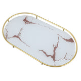 Bathroom Storage Tray Light Luxury Decorative Golden Texture Oval Bathroom Organiser Tray for Soap V1294-YM0710-3112230084611