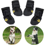 4 Pack Protective Dog Boots, Waterproof Dog Shoes for Medium and Large Dogs Black 1 V1237-ZY-528-234