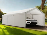 Carport Car Canopy 10x20FT Heavy Duty Car Shelter with Sidewalls White V952-FBSJSQCCKBS8A5233001V0