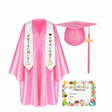 Kindergarten Graduation Cap & Gown Set Class of 2026 Satin Graduation Outfit & Keepsake Gift V1366-AZ2-W-27001