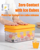 Ice Cube Tray with Lid&Bin, Ice Cube Mold with 56 Cubes, Stackable Ice Trays for Freezer with V1258-DP02-C-1