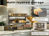 3-Tier Large Kitchen Spice Rack Anti-Rust Organizer Shelf, Height Adjustable Storage Rack AU V767-JJ-ZZ1631
