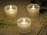 40 Pack Frosted White Glass Votive Candle Holders for Candle Making Kit Tealight Candles Cup Home V382-FHX40