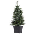 Jingle Jollys Christmas Tree 90cm Potted Xmas Tree Party Decorations XM-TR-3FT-SNOW-LED-POT