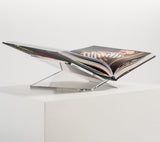 Clear Acrylic Tilted Book Display Stand, Cross-Base Plexiglass Holder for Medium to XL Books, 35 x V1188-MS-731-040
