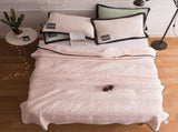 Four piece bedding set,Solid Color Silk Conditioning Blanket Cool Summer Quilted Blanket Absorbs V1369-AZ3-W-17820