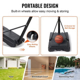 Basketball Hoop, 4-10 ft Adjustable Height Portable Backboard System, 44 inch Basketball Hoop & V952-LQK44CKWDJ00OBGUSV0