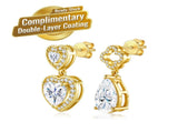 Elegant Asymmetric Moissanite Earrings Set in Dual-Plated 925 Silver with Heart and Four-Leaf Clover V1341-ZY-LM8GCYRL-MOISSANITE-PREMIUMS925
